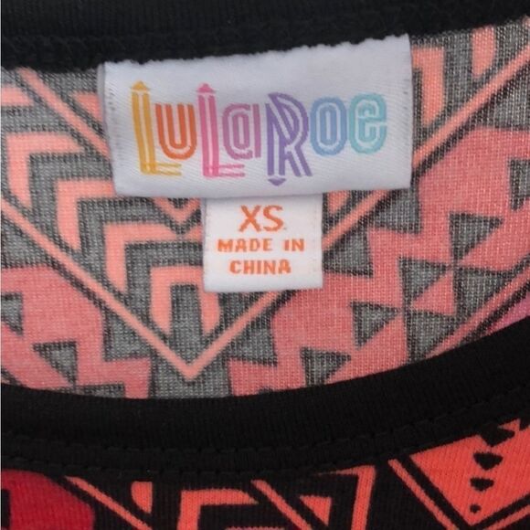 Lularoe stretch top black multi color Aztec print - Picture 3 of 7